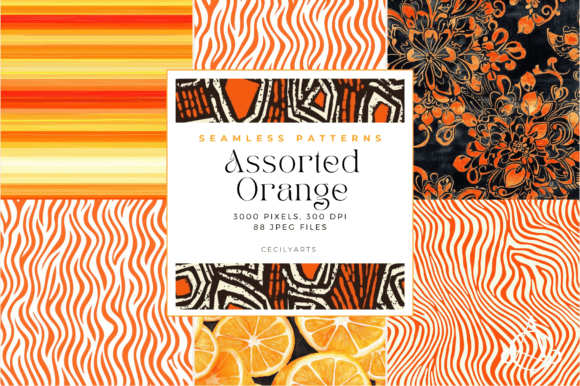 Assorted Orange Seamless Patterns for Creative Projects