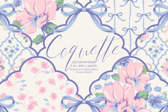Coquette Vector Flower Patterns: A Versatile Asset for Creative Projects