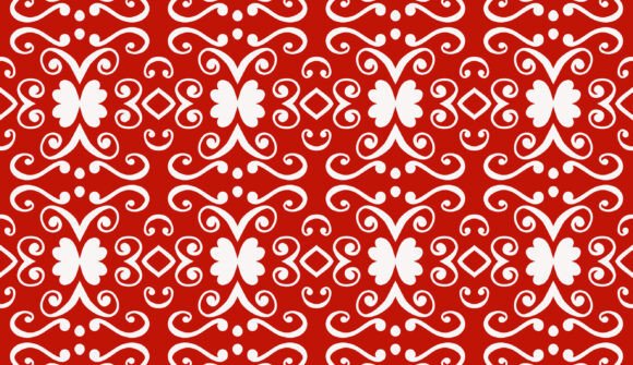 Crimson Symphony of Nature Patterns 1: Elevating Design with Organic Elegance