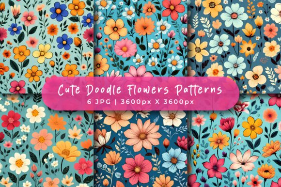 Cute Doodle Flowers Patterns: A Whimsical Addition to Your Creative Workflow