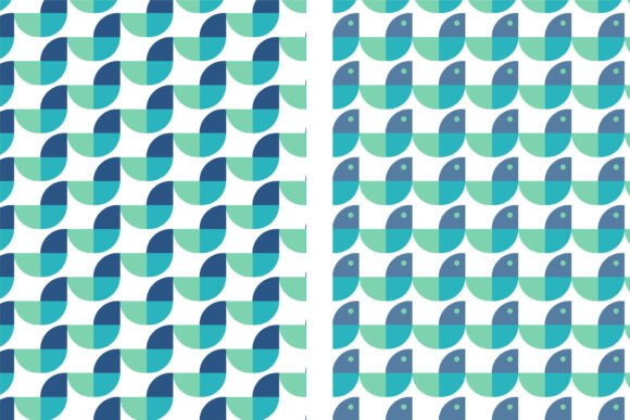 Geometric Vector Shapes Repeat Patterns: A Spectrum of Bold Design