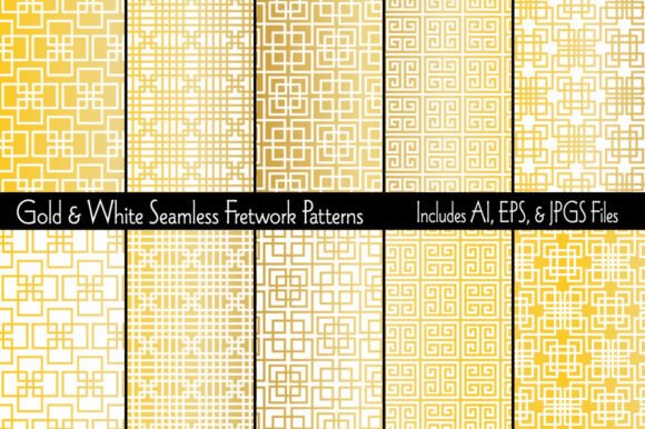 Gold and White Fretwork Patterns: Elegant Designs for Creative Projects