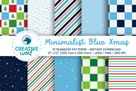 Minimalist Blue Christmas Patterns: Elevating Modern Holiday Design