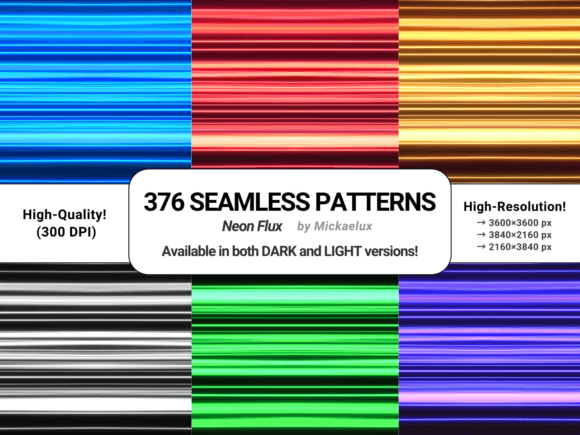 Neon Colorful Flux Seamless Patterns: A Comprehensive Evaluation