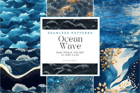 Ocean Wave Seamless Patterns