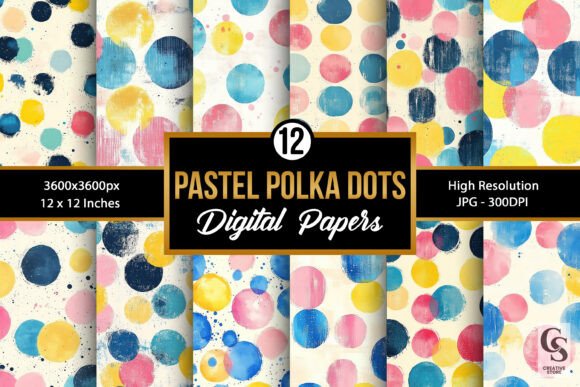 Pastel Mixed Media Polka Dots Patterns: A Versatile Resource for Creative Projects