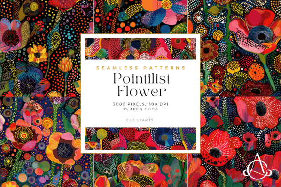 Pointilist Flower Seamless Patterns: A Creative Foundation for Modern Design