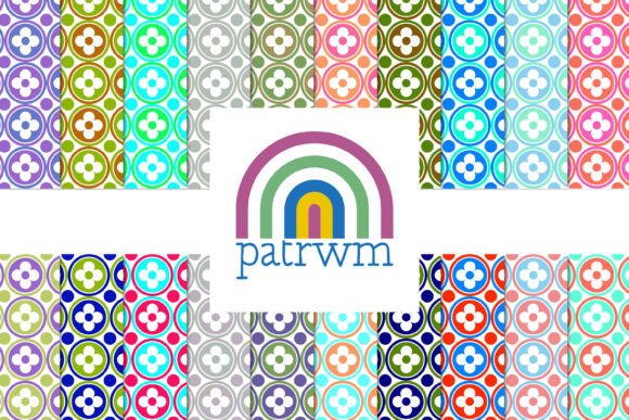 Seamless Flower Circles Patterns