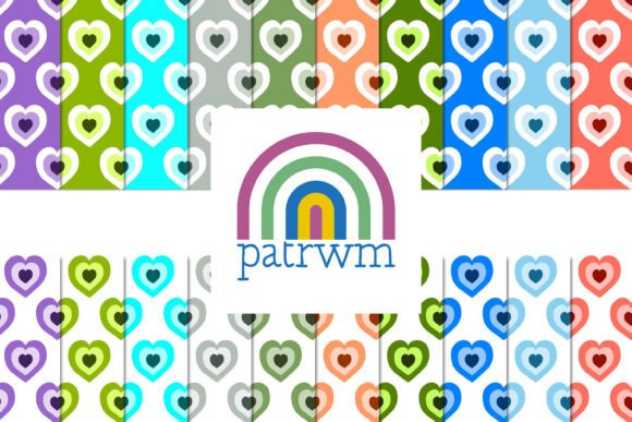 Seamless Layered Hearts Patterns