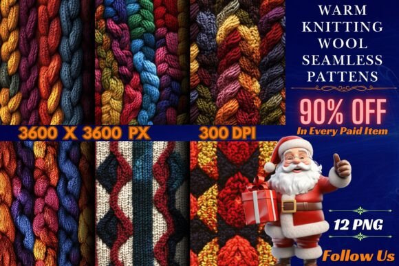 Warm Knitting Wool Seamless Patterns